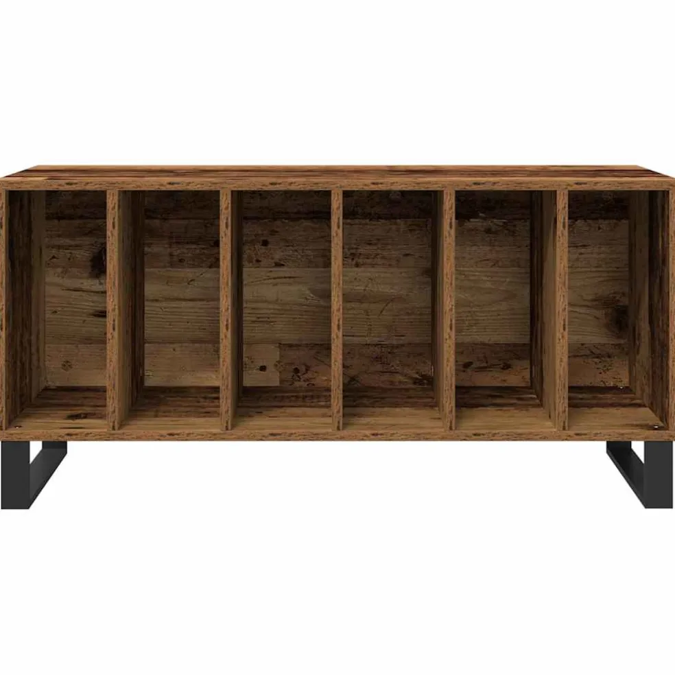 vidaXL Platenkast Oud hout 100 x 38 x 48 cm Bewerkt hout