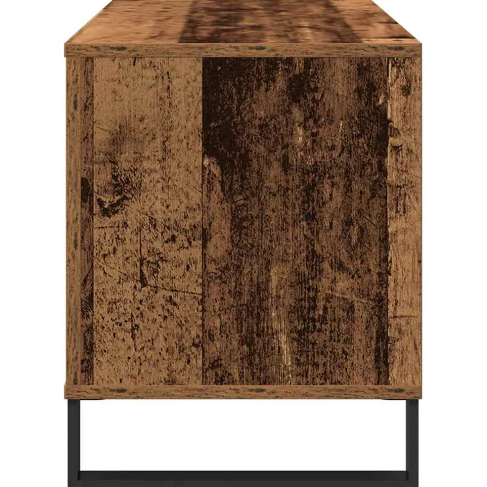 vidaXL Platenkast Oud hout 100 x 38 x 48 cm Bewerkt hout