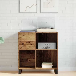 vidaXL Platenkast Oud hout 84,5 x 38 x 89 cm Bewerkt hout