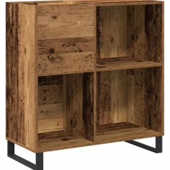 vidaXL Platenkast Oud hout 84,5 x 38 x 89 cm Bewerkt hout