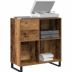 vidaXL Platenkast Oud hout 84,5 x 38 x 89 cm Bewerkt hout