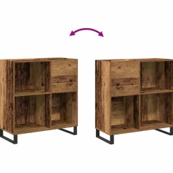 vidaXL Platenkast Oud hout 84,5 x 38 x 89 cm Bewerkt hout