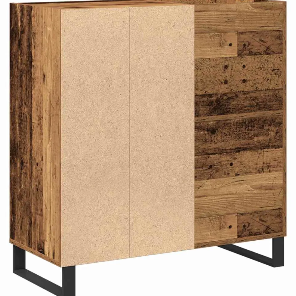 vidaXL Platenkast Oud hout 84,5 x 38 x 89 cm Bewerkt hout