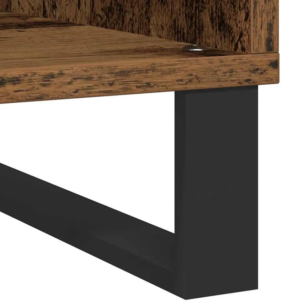 vidaXL Platenkast Oud hout 84,5 x 38 x 89 cm Bewerkt hout