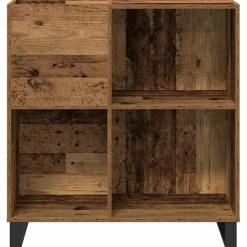 vidaXL Platenkast Oud hout 84,5 x 38 x 89 cm Bewerkt hout