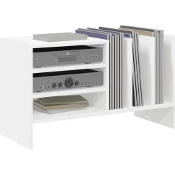 vidaXL Platenkast Wit 78.5 x 35 x 45 cm Bewerkt hout