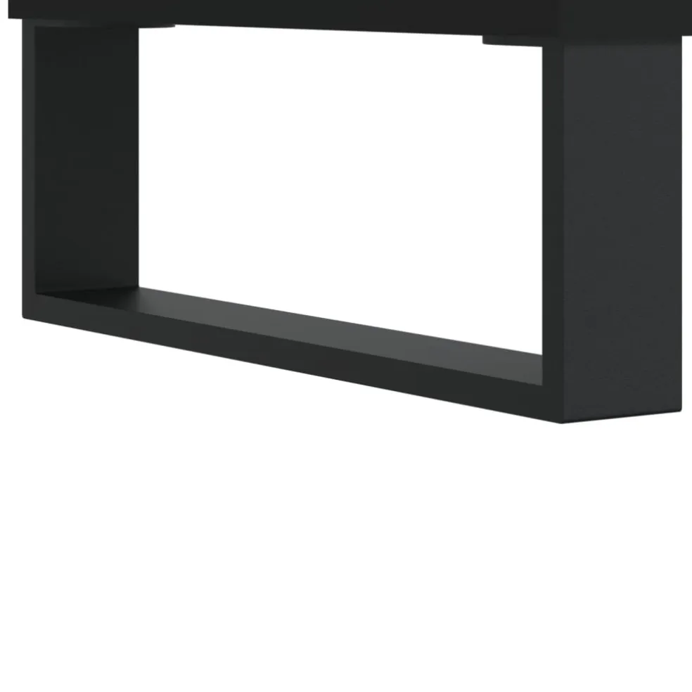 vidaXL Platenkast 85x38x48 cm bewerkt hout zwart