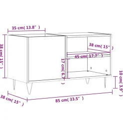 vidaXL Platenkast 85x38x48 cm bewerkt hout hoogglans wit
