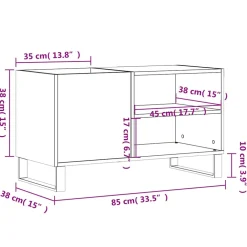 vidaXL Platenkast 85x38x48 cm bewerkt hout sonoma eikenkleurig