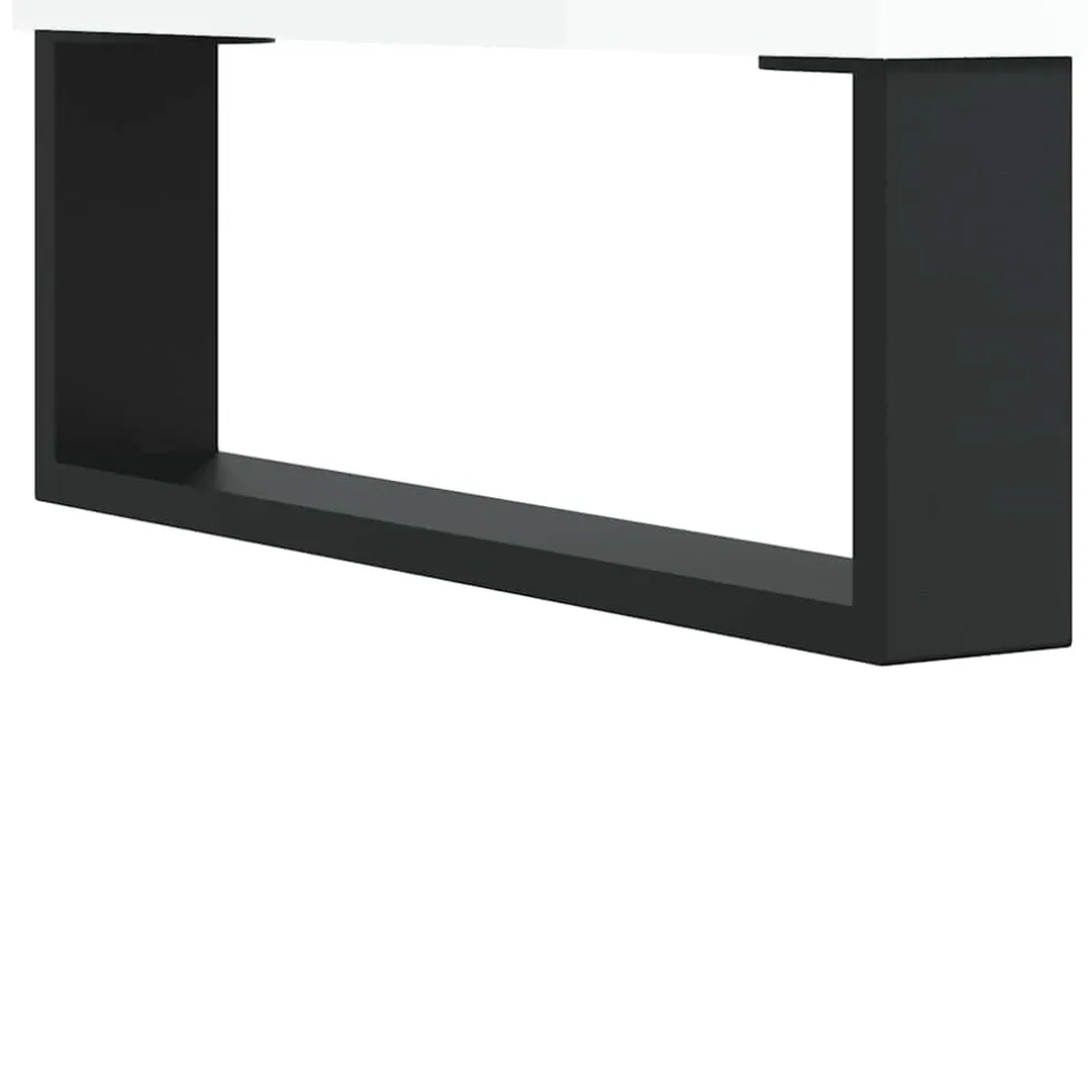 vidaXL Platenkast 85x38x48 cm bewerkt hout hoogglans wit