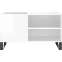 vidaXL Platenkast 85x38x48 cm bewerkt hout hoogglans wit