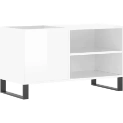 vidaXL Platenkast 85x38x48 cm bewerkt hout hoogglans wit