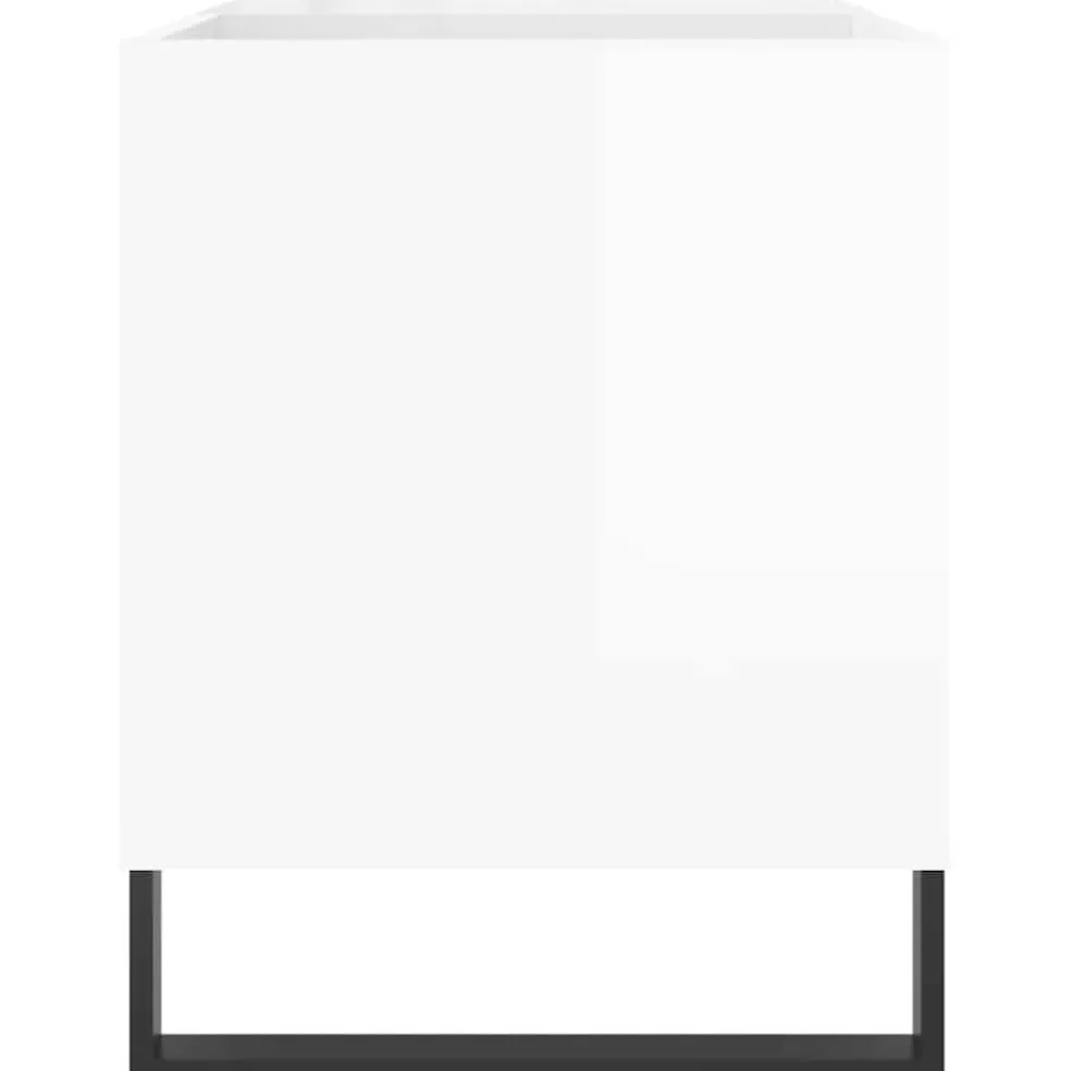 vidaXL Platenkast 85x38x48 cm bewerkt hout hoogglans wit