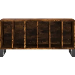 vidaXL Platenkast 100x38x48 cm bewerkt hout gerookt eikenkleurig