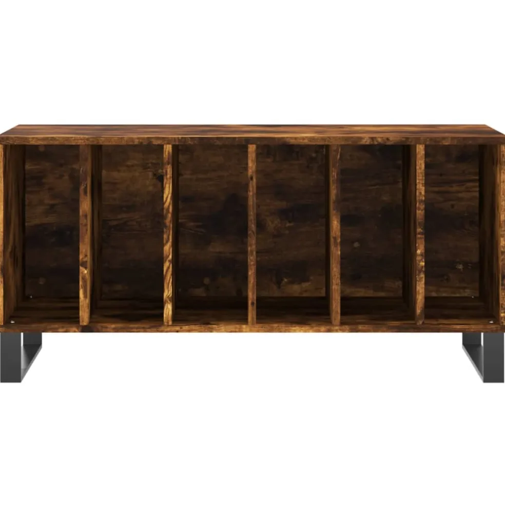 vidaXL Platenkast 100x38x48 cm bewerkt hout gerookt eikenkleurig