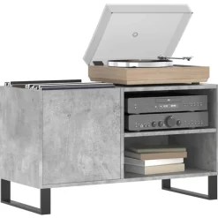 vidaXL Platenkast 85x38x48 cm bewerkt hout betongrijs