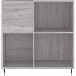 vidaXL Platenkast 84,5x38x89 cm bewerkt hout grijs sonoma eikenkleurig