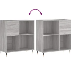 vidaXL Platenkast 84,5x38x89 cm bewerkt hout grijs sonoma eikenkleurig