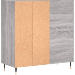 vidaXL Platenkast 84,5x38x89 cm bewerkt hout grijs sonoma eikenkleurig