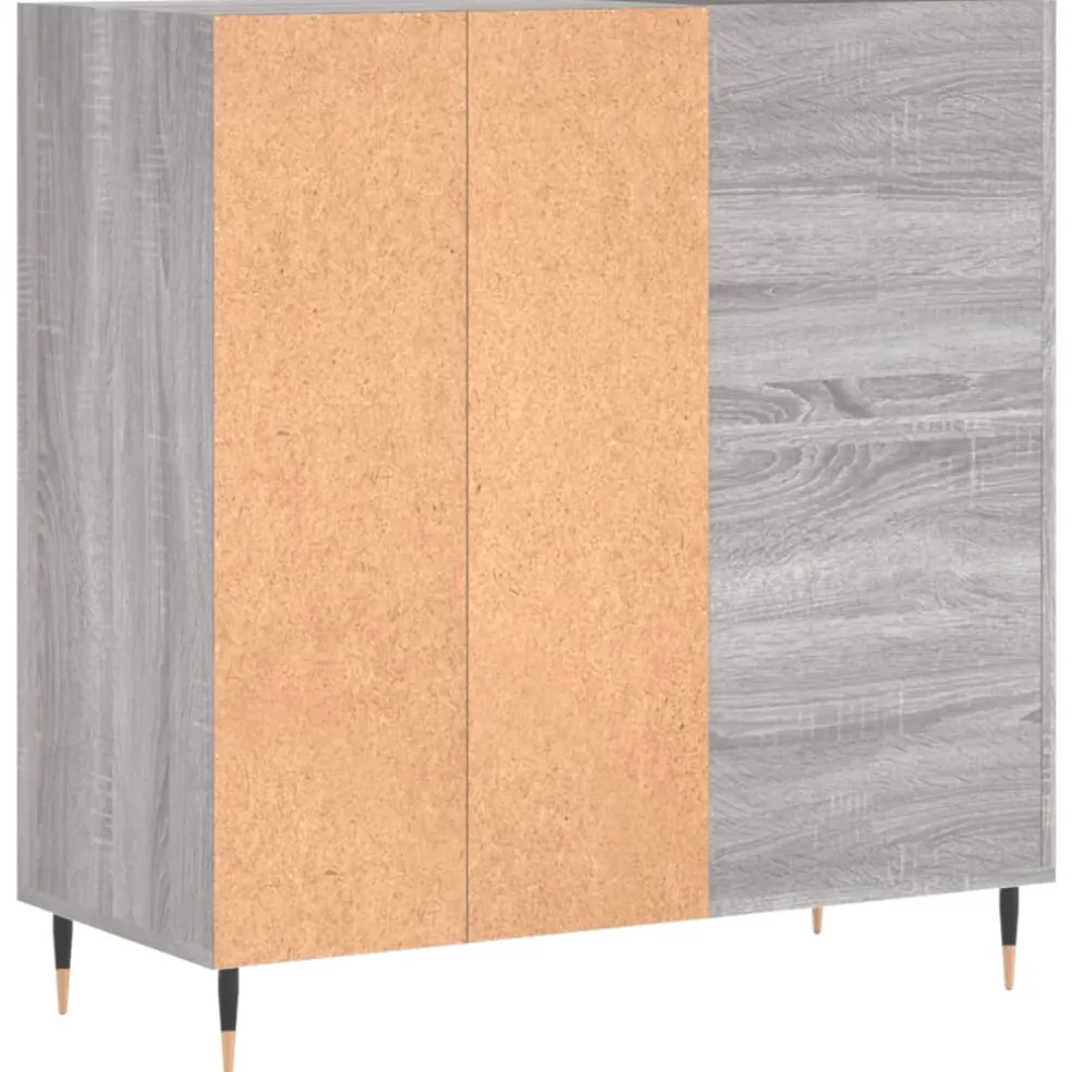 vidaXL Platenkast 84,5x38x89 cm bewerkt hout grijs sonoma eikenkleurig