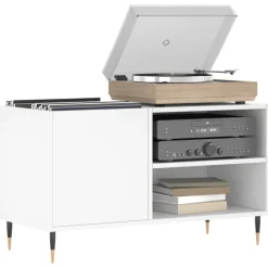 vidaXL Platenkast 85x38x48 cm bewerkt hout wit