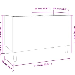 vidaXL Platenkast 74,5x38x48 cm bewerkt hout betongrijs