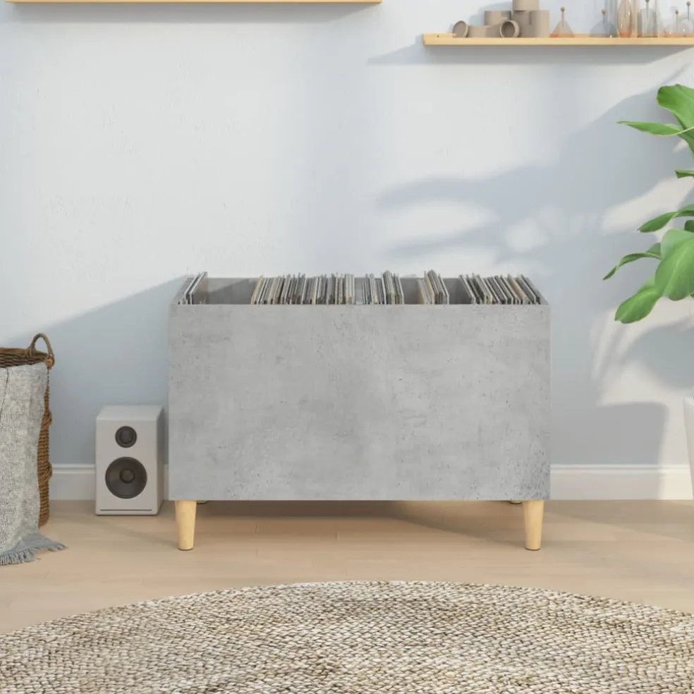 vidaXL Platenkast 74,5x38x48 cm bewerkt hout betongrijs