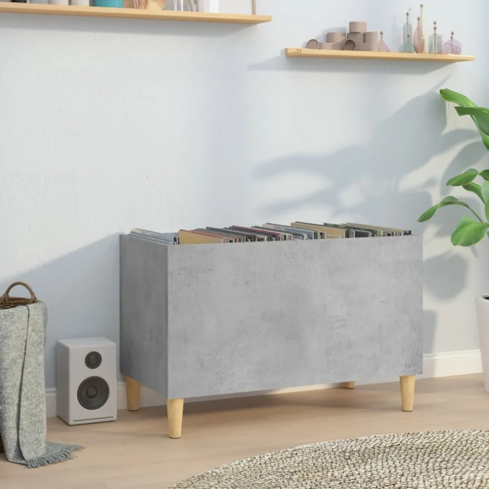 vidaXL Platenkast 74,5x38x48 cm bewerkt hout betongrijs