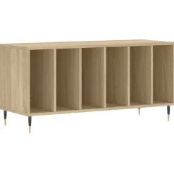 vidaXL Platenkast 100x38x48 cm bewerkt hout sonoma eikenkleurig