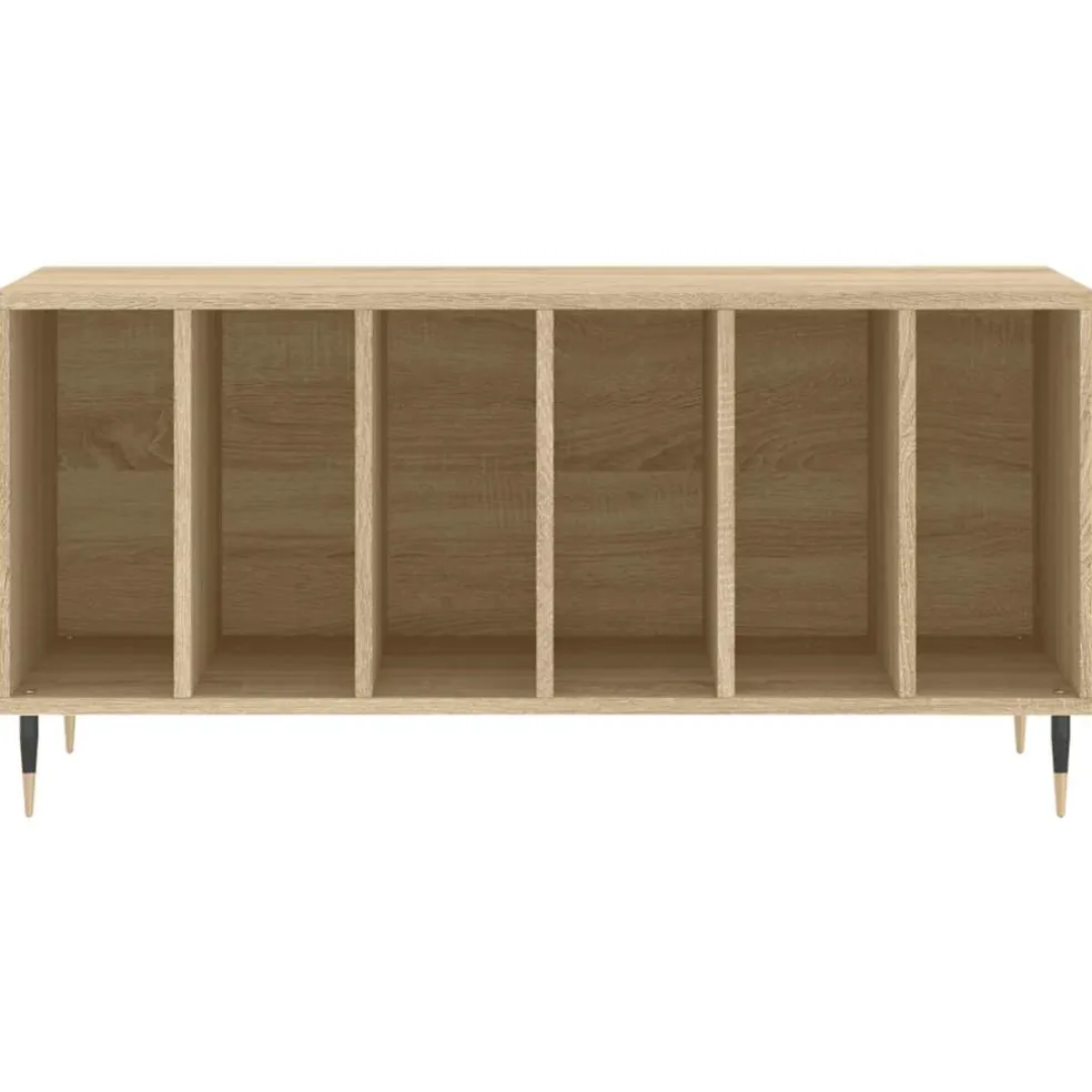 vidaXL Platenkast 100x38x48 cm bewerkt hout sonoma eikenkleurig