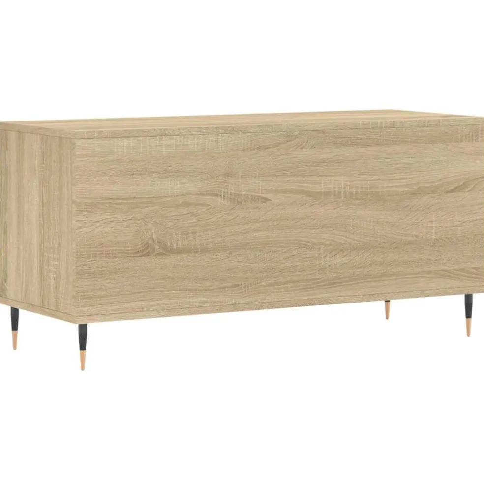 vidaXL Platenkast 100x38x48 cm bewerkt hout sonoma eikenkleurig