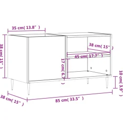 vidaXL Platenkast 85x38x48 cm bewerkt hout grijs sonoma eikenkleurig