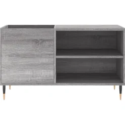 vidaXL Platenkast 85x38x48 cm bewerkt hout grijs sonoma eikenkleurig