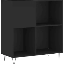 vidaXL Platenkast 84,5x38x89 cm bewerkt hout zwart