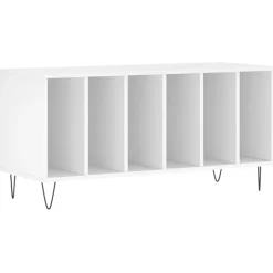 vidaXL Platenkast 100x38x48 cm bewerkt hout wit