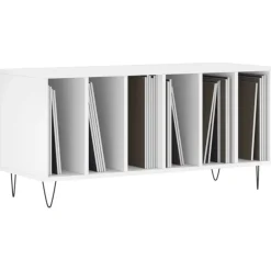 vidaXL Platenkast 100x38x48 cm bewerkt hout wit