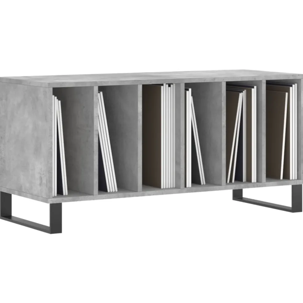 vidaXL Platenkast 100x38x48 cm bewerkt hout betongrijs