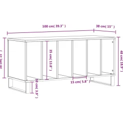 vidaXL Platenkast 85x38x48 cm bewerkt hout sonoma eikenkleurig