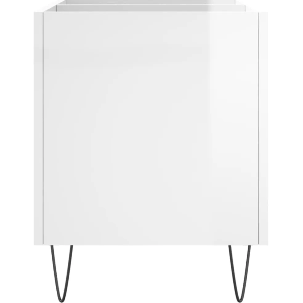 vidaXL Platenkast 74,5x38x48 cm bewerkt hout hoogglans wit