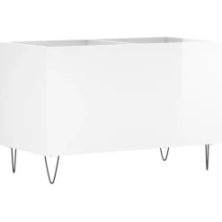 vidaXL Platenkast 74,5x38x48 cm bewerkt hout hoogglans wit