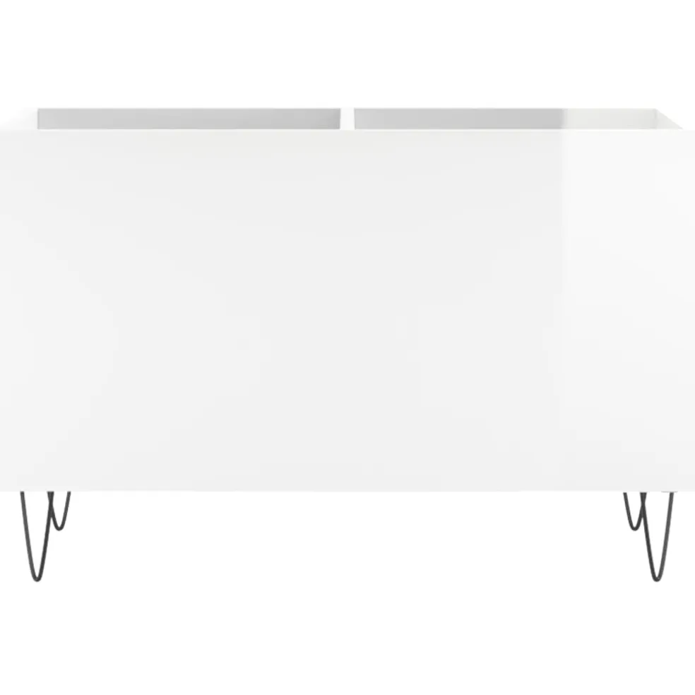 vidaXL Platenkast 74,5x38x48 cm bewerkt hout hoogglans wit