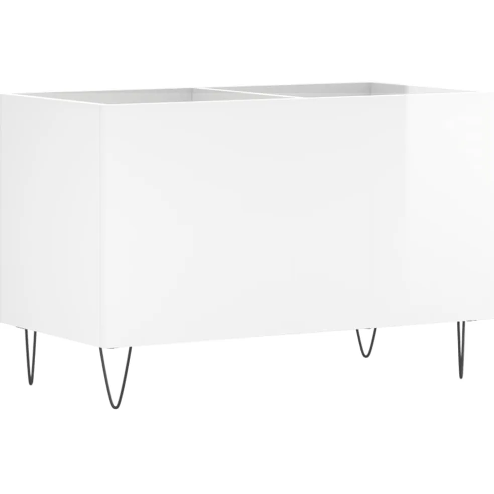 vidaXL Platenkast 74,5x38x48 cm bewerkt hout hoogglans wit