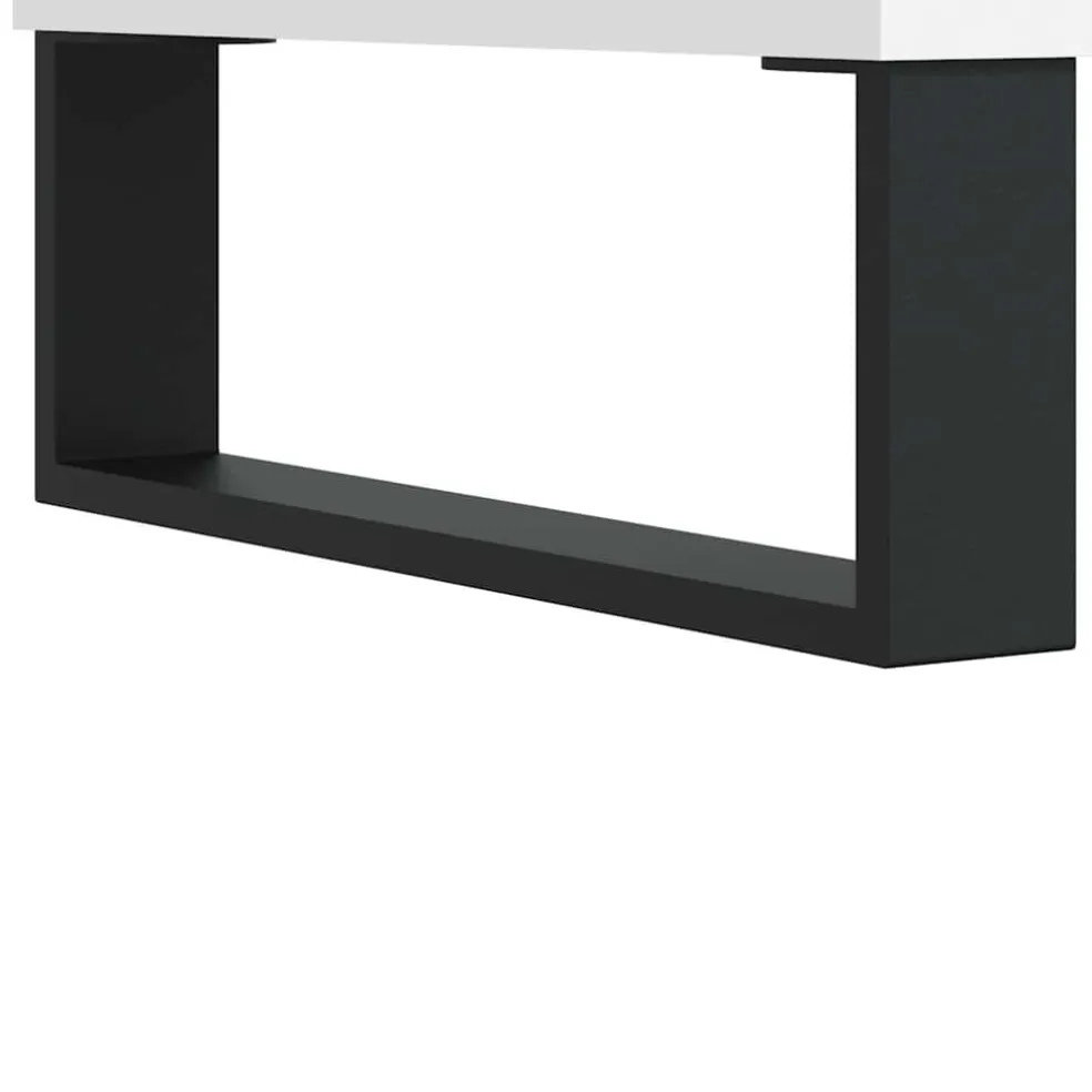 vidaXL Platenkast 84,5x38x89 cm bewerkt hout wit