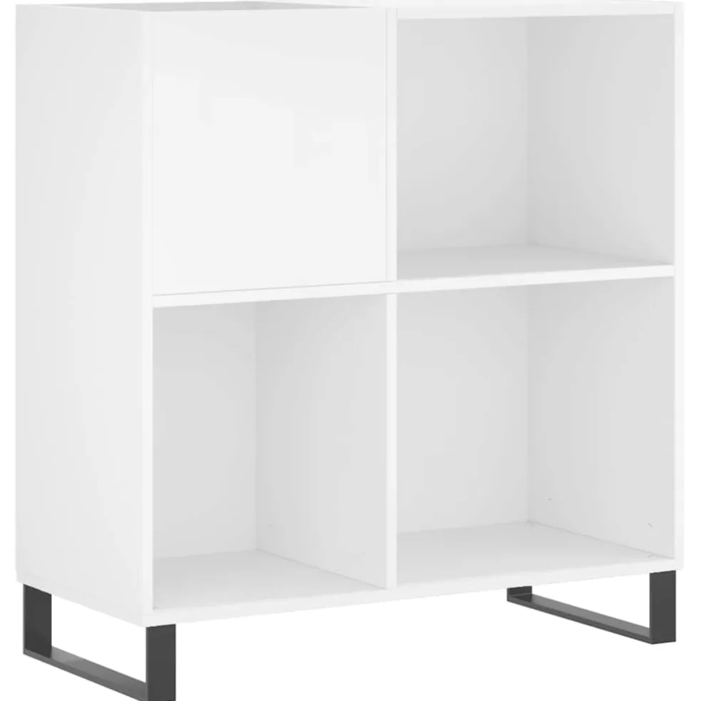 vidaXL Platenkast 84,5x38x89 cm bewerkt hout wit