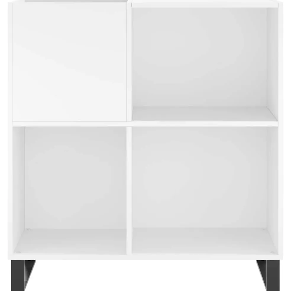 vidaXL Platenkast 84,5x38x89 cm bewerkt hout wit