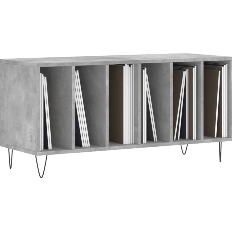 vidaXL Platenkast 100x38x48 cm bewerkt hout betongrijs