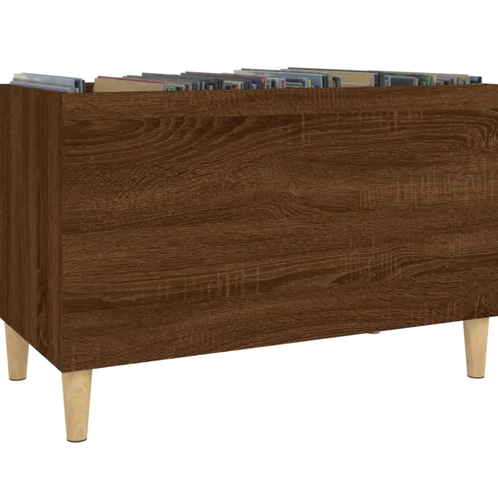 vidaXL Platenkast 74,5x38x48 cm bewerkt hout bruin eikenkleur