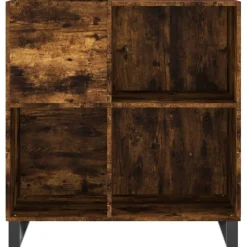 vidaXL Platenkast 84,5x38x89 cm bewerkt hout gerookt eikenkleurig
