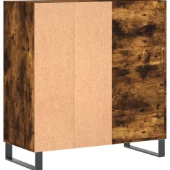 vidaXL Platenkast 84,5x38x89 cm bewerkt hout gerookt eikenkleurig