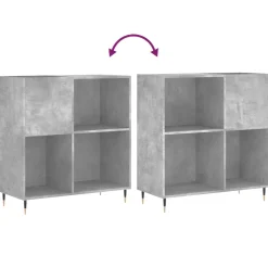 vidaXL Platenkast 84,5x38x89 cm bewerkt hout betongrijs